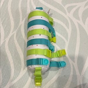 Teal and White Striped Kids Bib